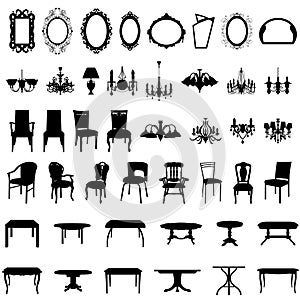 Furniture silhouette set