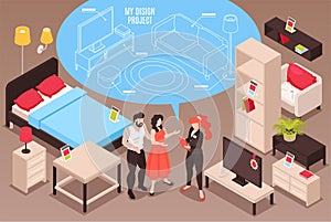 Furniture Store Isometric Illustration