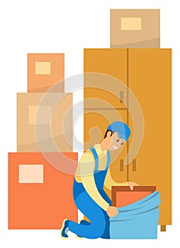 Furniture Store and Service, Worker with Products