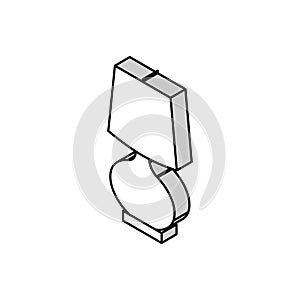 furniture table lamp isometric icon vector illustration