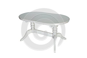 Furniture. White round wooden table