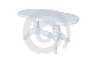 Furniture. White round wooden table