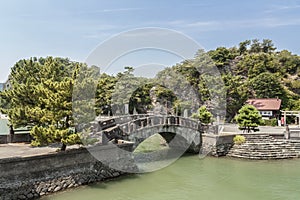 Furobashi Old Bridge in Wakaura, Wakayama, Japan