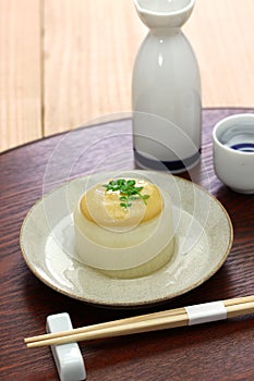 Furofuki daikon, simmered japanese radish served with miso sauce