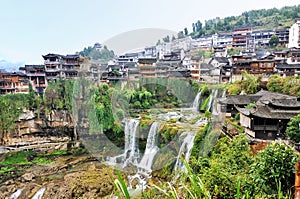Furong Ancient Town, Hibiscus Town with the great waterfall in Xiangxi Hunan, China