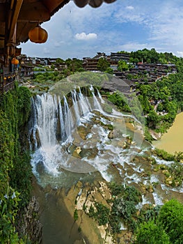 Furong ancient village and waterfall - Hunan China