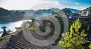 Furong Town, an ancient town on the waterfall