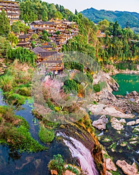 Furong Town, an ancient town on the waterfall