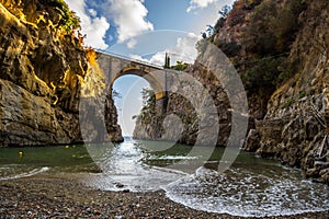 Furore on Amalfi Coast near Naples in Italy photo