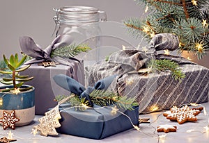 Furoshiki Wrapped Gifts for Zero Waste Christmas photo