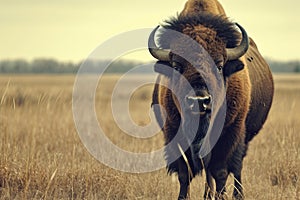 Furry American bison. Generate Ai