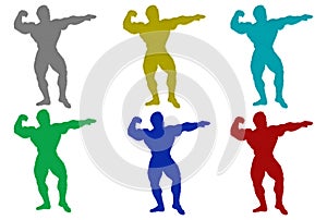 Furry Body Builder Silhouettes