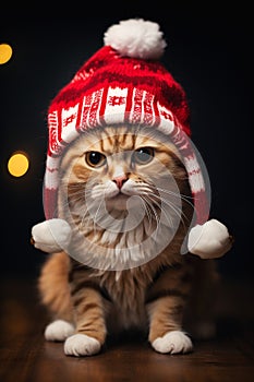 Furry Festivities: A Whimsical Portrait of a Festive Feline