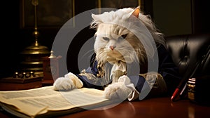 Furry Founding Father: Cat George Washington Signs Purr-historic Constitution