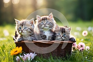 Furry Friends. Graceful Cats and Their Affectionate Moments. AI Generated