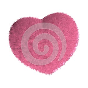 Furry pink heart