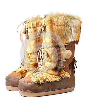 Furry winter boots