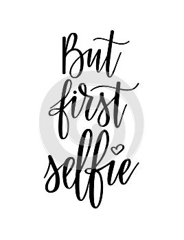 But furst selfie vector funny social media lettering