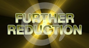 Further Reduction banner golden light flare photo