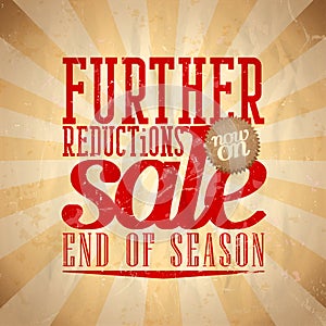 Further reductions sale design retro style.
