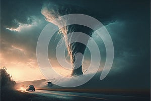 The fury of nature during a tornado