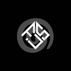 FUS letter logo design on black background. FUS creative initials letter logo concept. FUS letter design