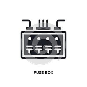 fuse box isolated icon. simple element illustration from electrian connections concept icons. fuse box editable logo sign symbol