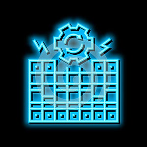 fuse box replacement neon glow icon illustration