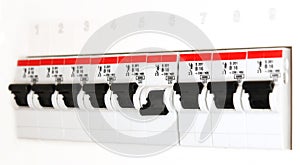 Fuse panel or circuit breaker box or distribution board