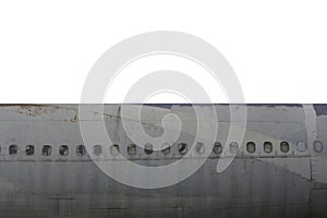 Fuselage of an old plane isolated on white background