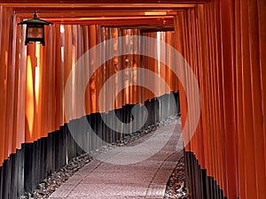 Fushimi inari shrine tori gates in Kyoto Japan