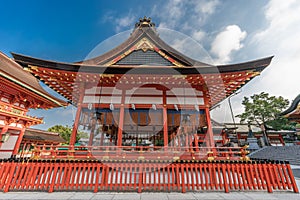 Fushimi Inari Taisha Shinto shrine, Early morning without tourists. Fushimi-ku, Kyoto, Japan