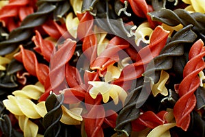 Fusili tricolore pasta shells photo