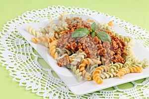 Fusilli bolognese