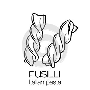 Fusilli pasta outline icon