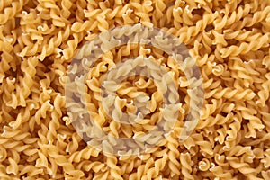 Fusilli raw pasta