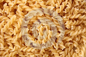 Fusilli raw pasta
