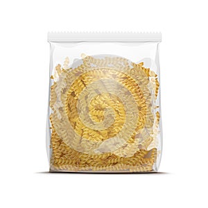 Fusilli Spiral Pasta Packaging Template Isolated