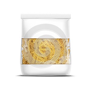 Fusilli Spiral Pasta Packaging Template Isolated