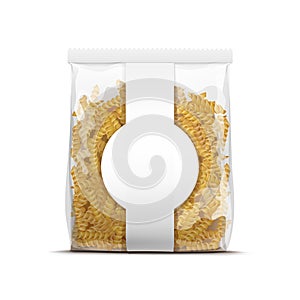 Fusilli Spiral Pasta Packaging Template Isolated