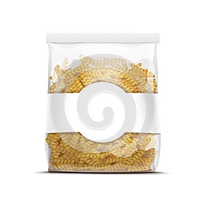 Fusilli Spiral Pasta Packaging Template Isolated