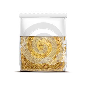 Fusilli Spiral Pasta Packaging Template Isolated photo