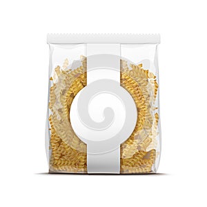 Fusilli Spiral Pasta Packaging Template Isolated photo