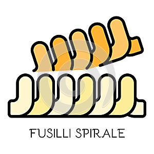 Fusilli spirale pasta icon color outline vector photo
