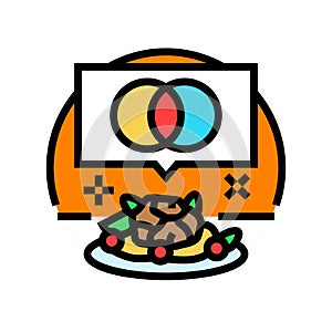 fusion cuisine restaurant chef color icon  illustration