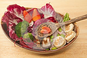 Fusion food,vegetable salad