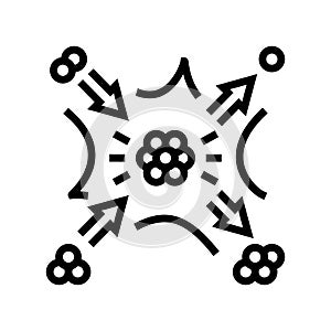 fusion nuclear energy line icon vector illustration photo