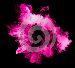 Fusion of pink smoke in motion