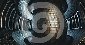 Fusion reactor. Toroidal chamber with a magnetic coil. device for carrying out a controlled thermonuclear reaction. photo