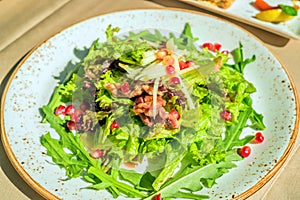 Fusion salad with duck meat